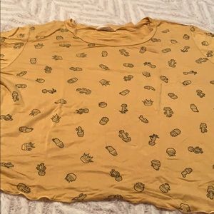 Yellow Succulent Crop Top